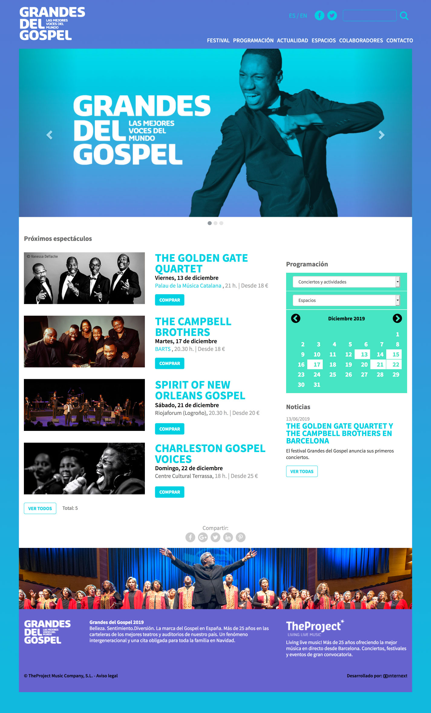 Diseño web Grandes del Gospel